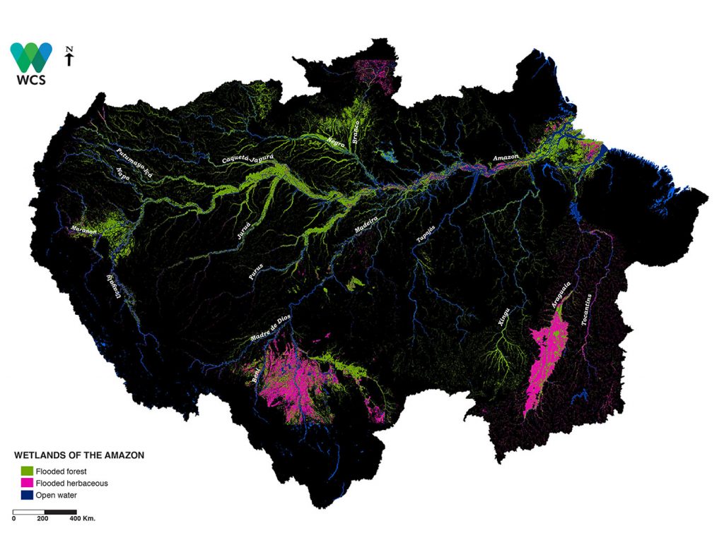 Wetlands of the Amazon map