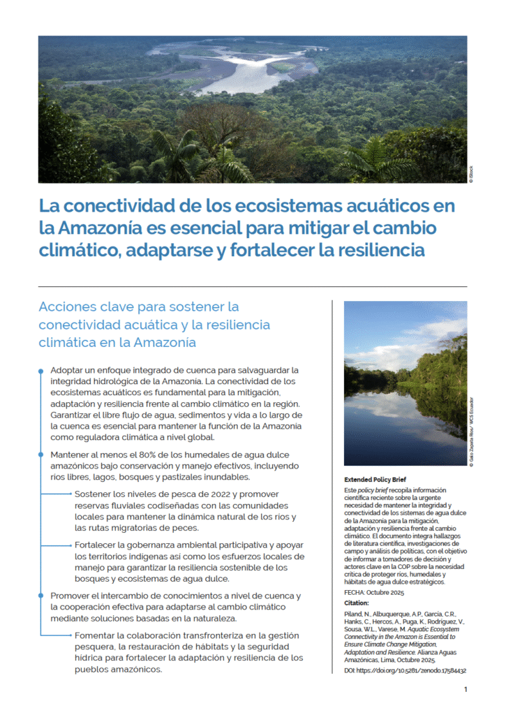 Conectividad acuática 1 Conservando la Cuenca Amazónica Aguas Amazonicas