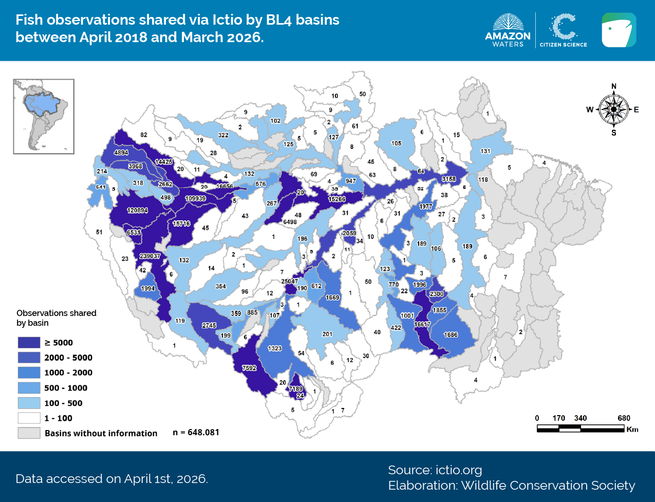 Ictio consolidates as the largest open database on Amazonian fishes and fisheries 2 Conservando la Cuenca Amazónica Aguas Amazonicas